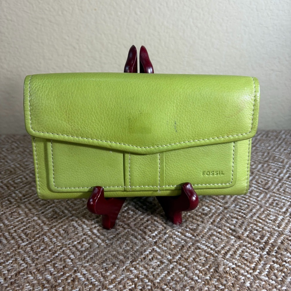 Fossil Green Leather Wallet